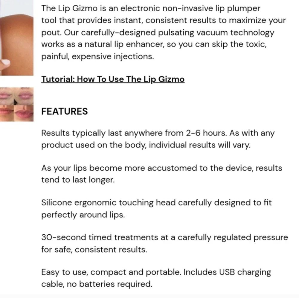NIB BEAMBO The Lip Gizmo Lip Plumping Device TIK TOK